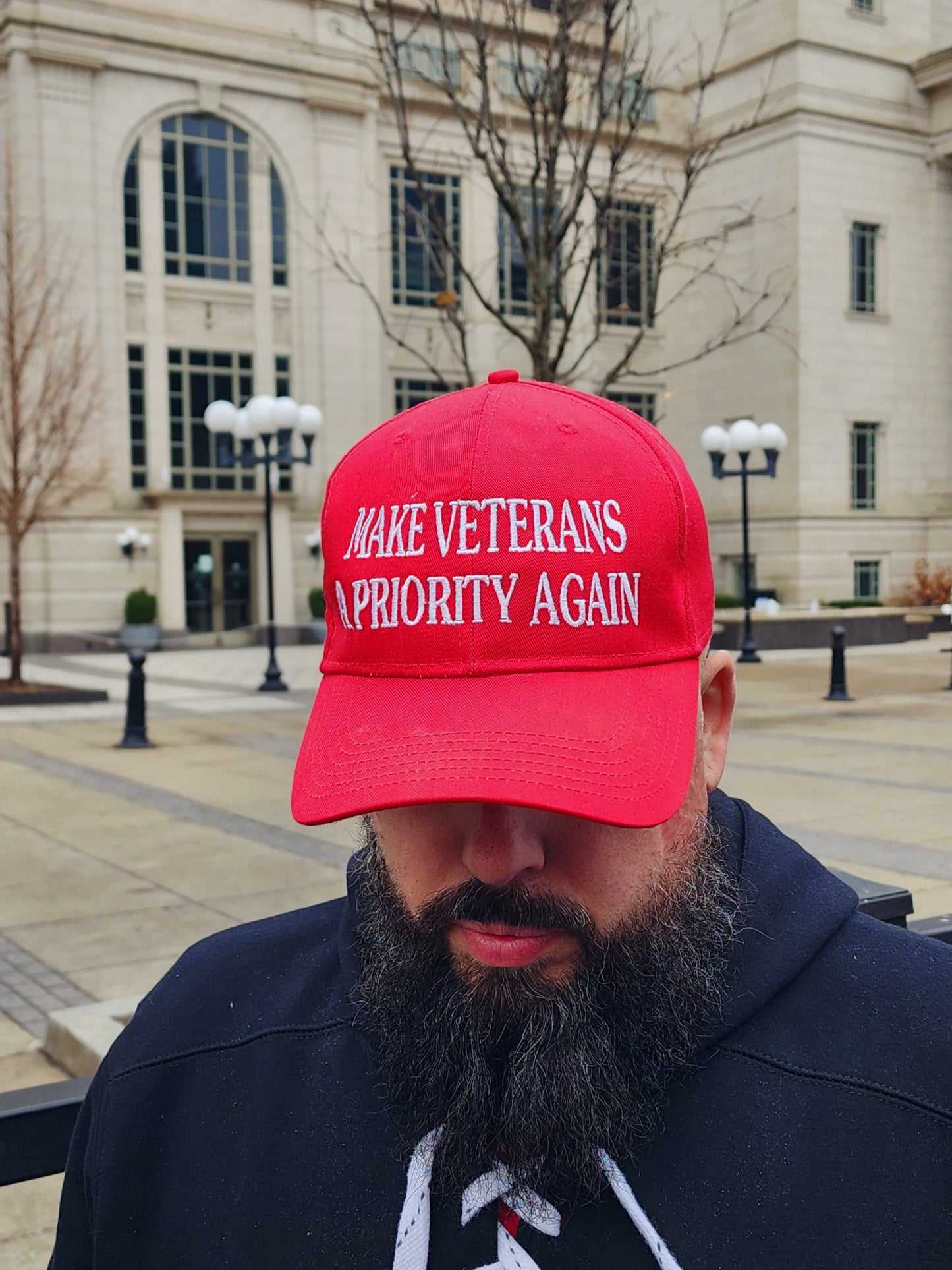 Make Veterans a Priority Again™ Truck Hat (Red)