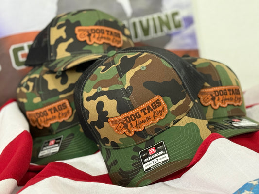 Dog Tags and House Keys Leather Patch Camo Hat
